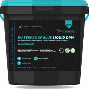 Waterproof Blue Spray is a waterproof DPM polymer that transforms into a waterproof flexible membrane